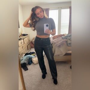 Express Black Faux Leather high waisted Pants